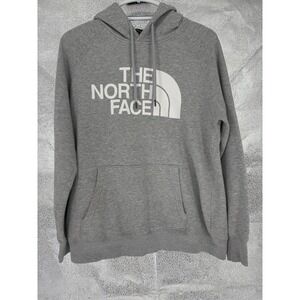 The North Face Womens Grey Logo Hoodie Sweatshirt Size Medium Basic Athleisure‎
